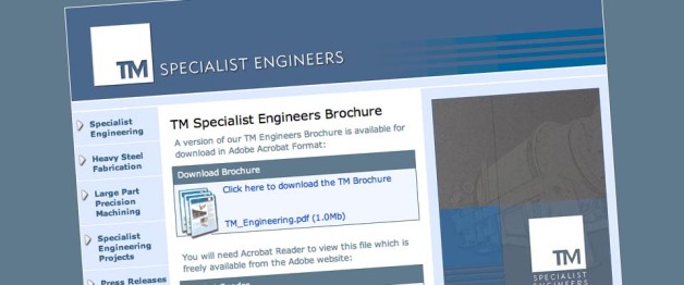 Website design for TM Specialist Engineers